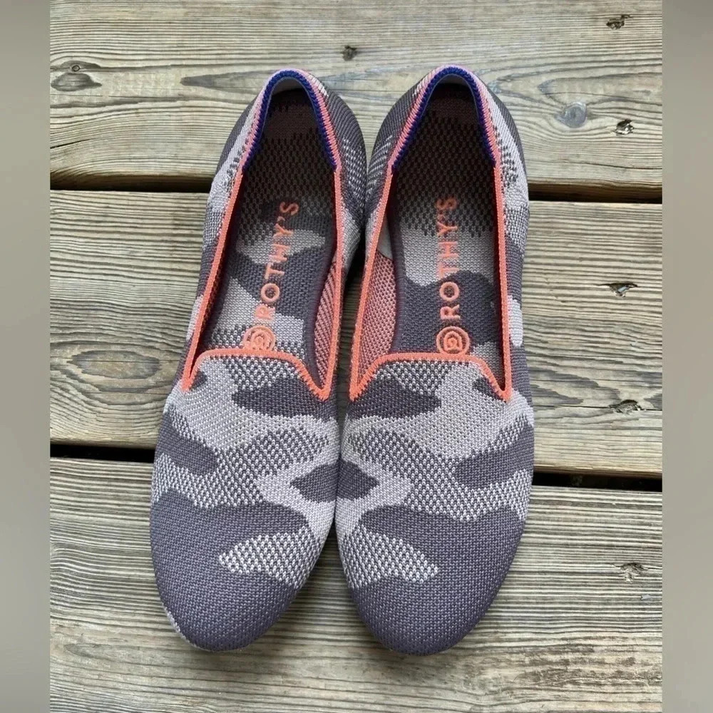 Rothy's The Loafer Women's Sz 9 Camo Round Toe Slip On Shoes - Picture 2 of 11